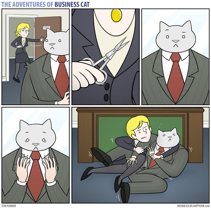 Este cómic te muestra cómo sería tu trabajo si tu jefe fuese un gato