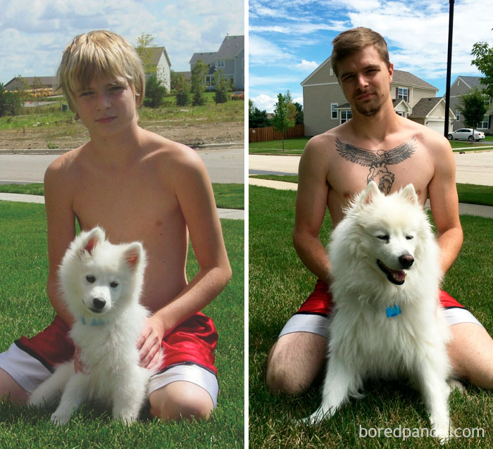 antes y después de dueños y mascotas