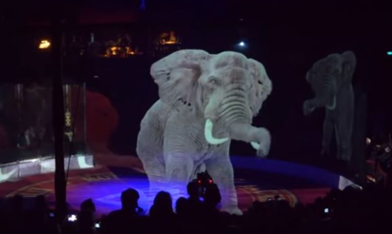Circo con hologramas 3d de animales