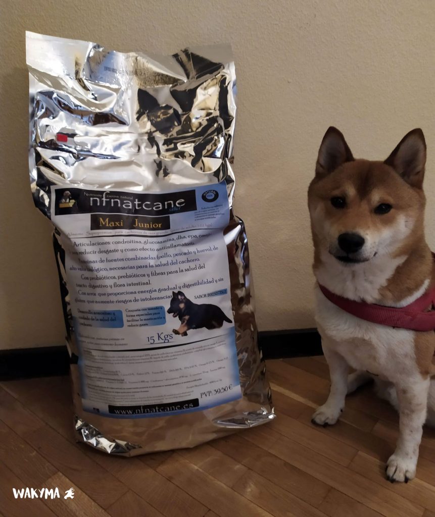 Kiba y NFNatcane Maxi Junior alimento para cachorros de raza grande